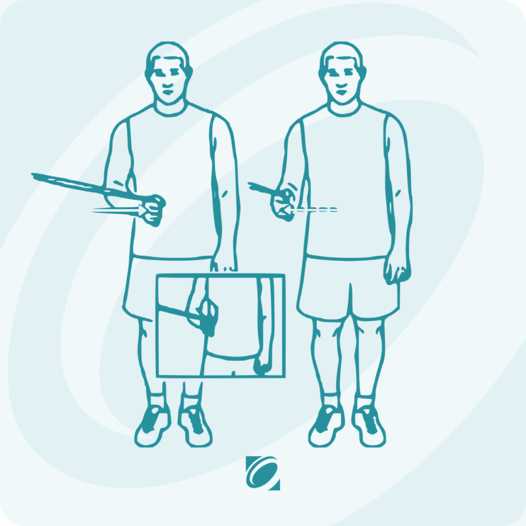 Exercises for Shoulder Impingement Illustration - Internal Rotation with Resistance Band