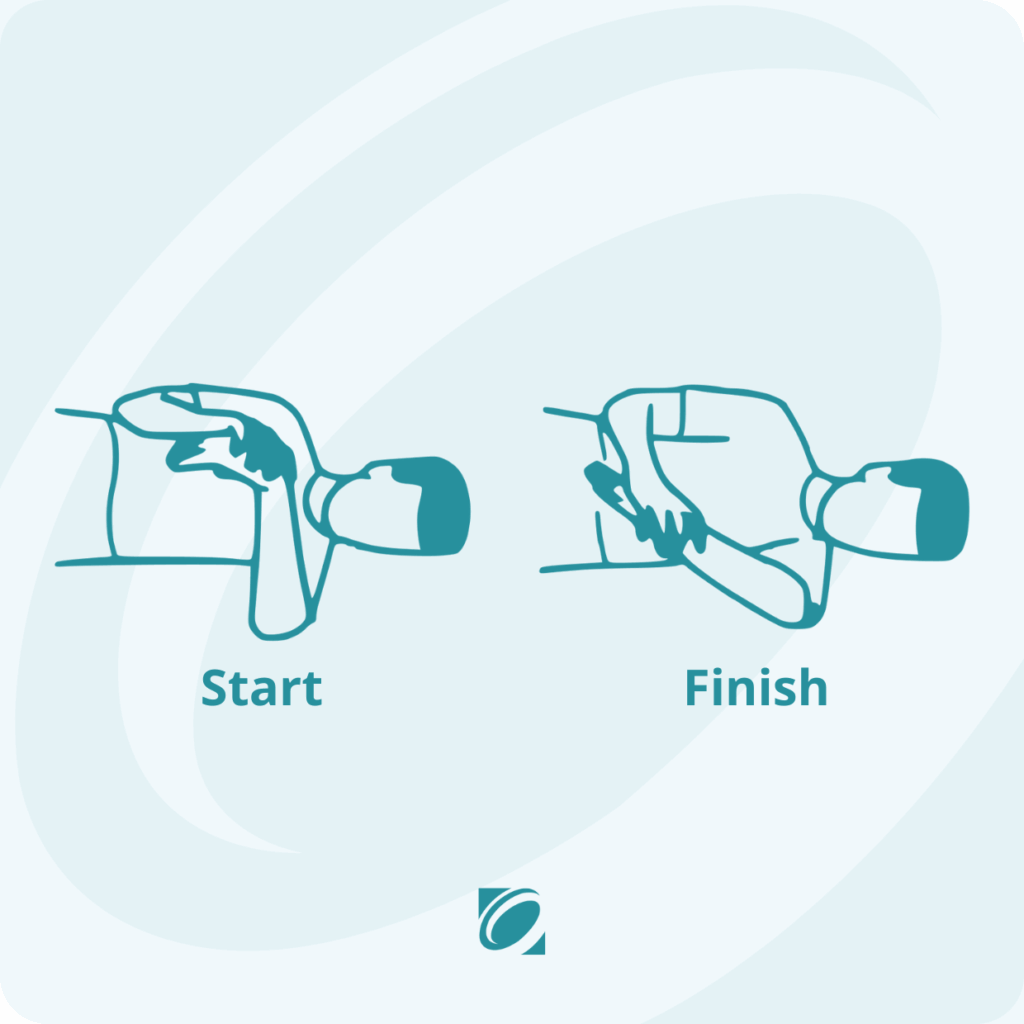 Exercises for Shoulder Impingement Illustration - Sleeper Stretch