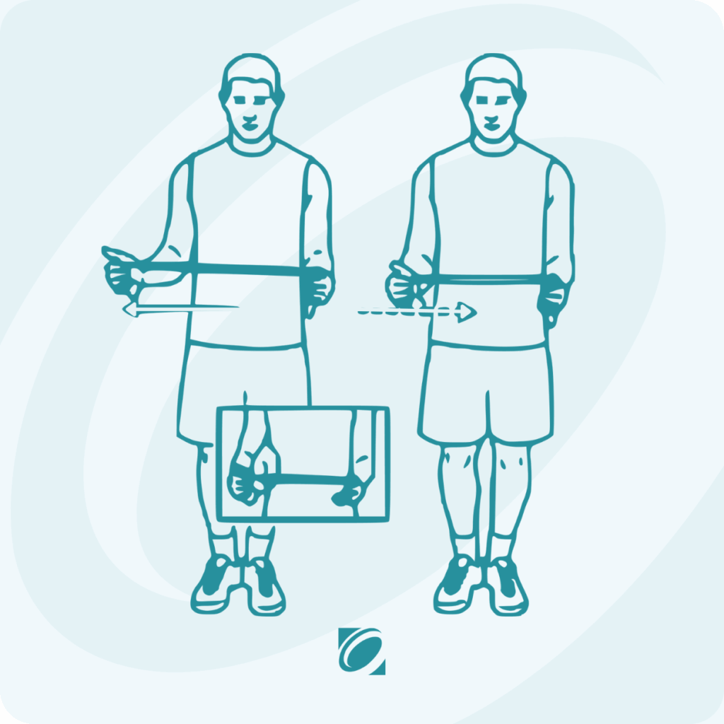 Exercises for Shoulder Impingement Illustration - External Rotation with Resistance Band