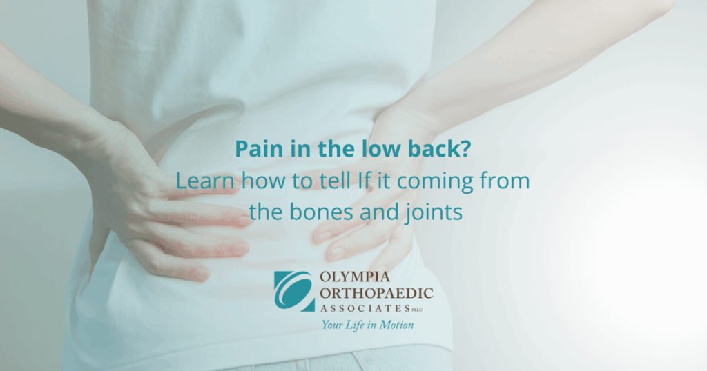 Low back pain that stems from the joints and bones of the low back is common and can be severely debilitating. (Hero Image)